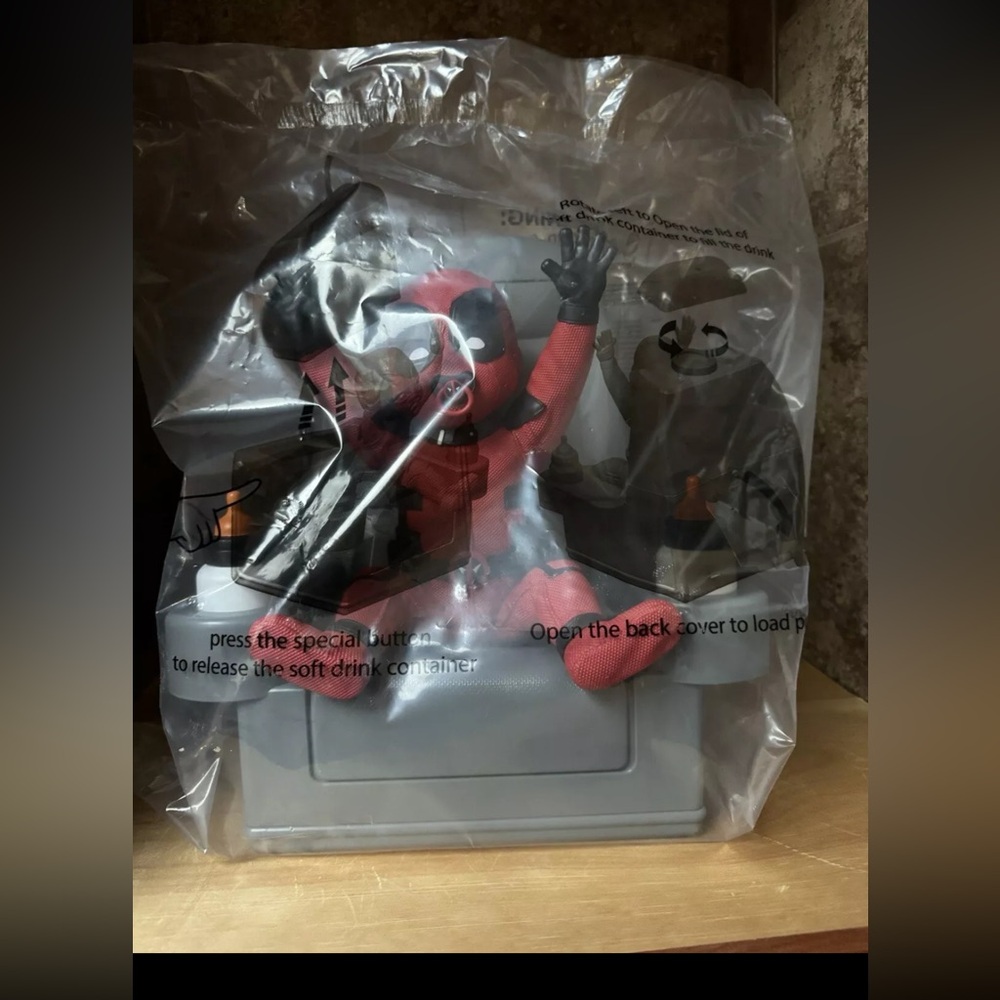 New Deadpool & Wolverine Movie Regal Baby Deadpool Popcorn Bucket Combo Display